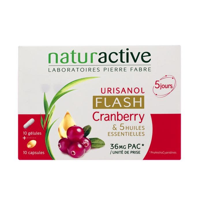 Urisanol Flash 10 Gelules + 10 Capsules Naturactive