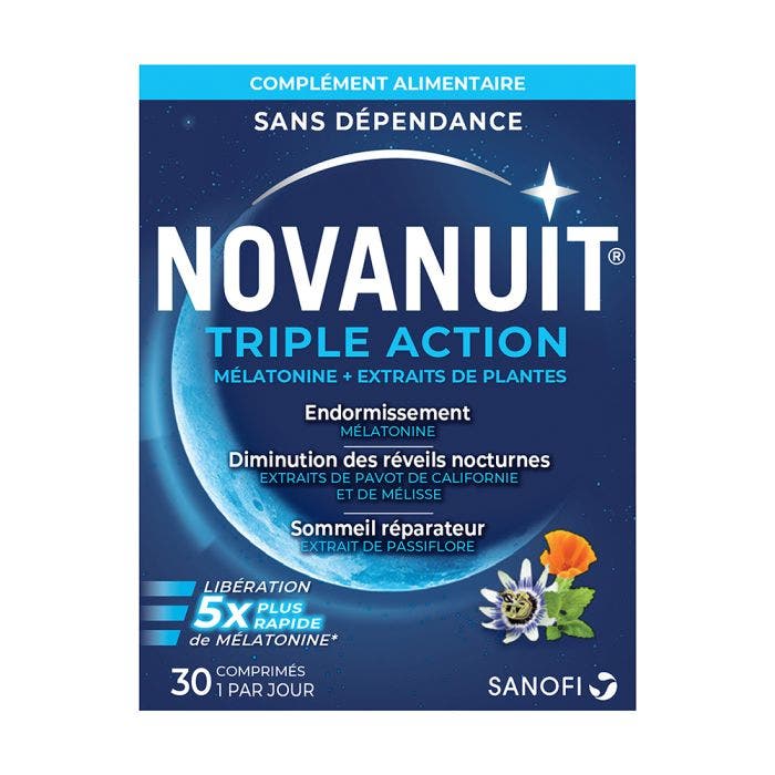 Triple Action Sommeil 30 Comprimes Novanuit