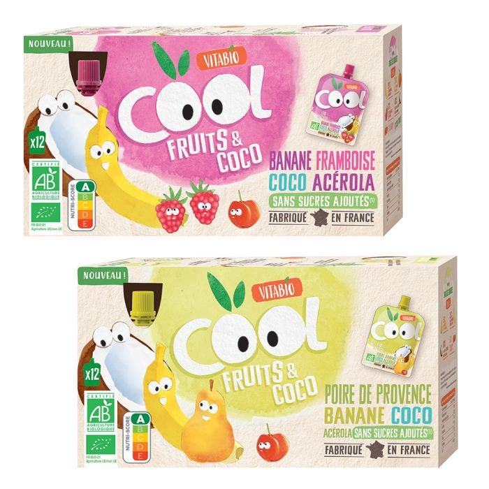 Gourdes Cool Fruits & Coco 12x85g Dès 3 Ans Vitabio