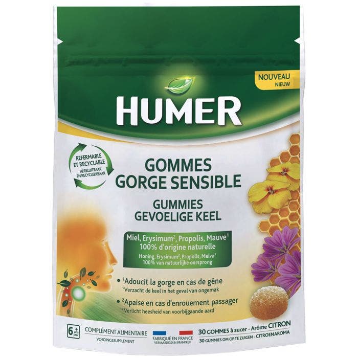 Gommes Gorge Sensible x30 Arôme Citron Humer