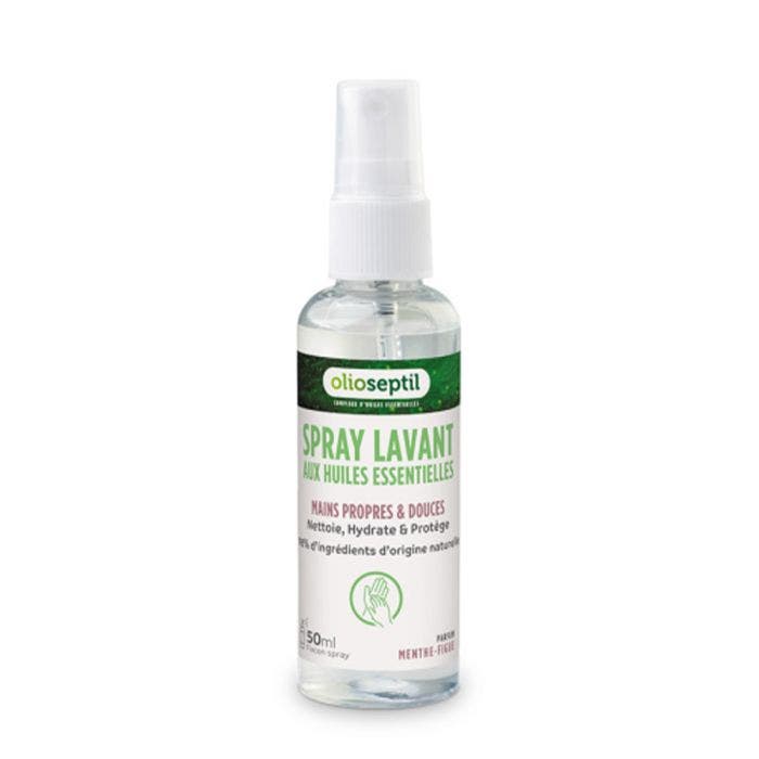 Spray Lavant Pour Mains 50ml Parfum Poire Vanille Amande Olioseptil
