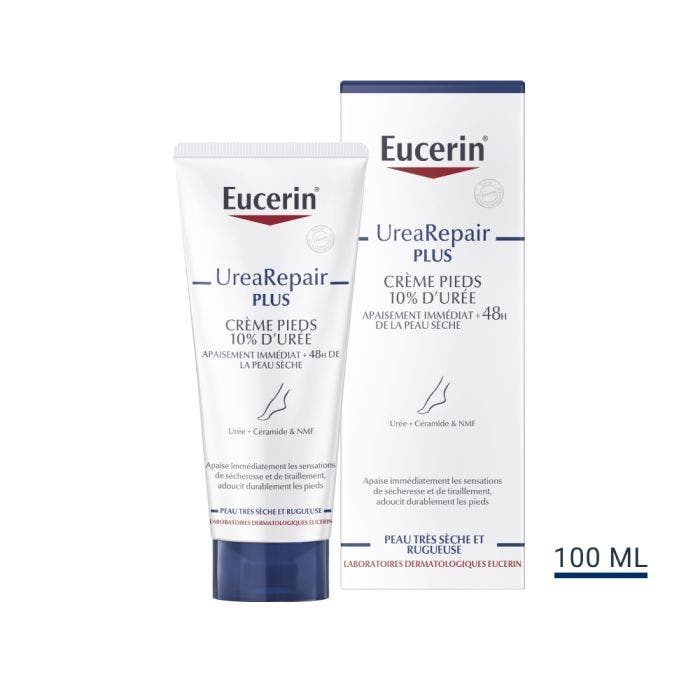 Creme Pieds 10% D'uree 100ml UreaRepair Plus Peaux Sèches et rugueuses Eucerin