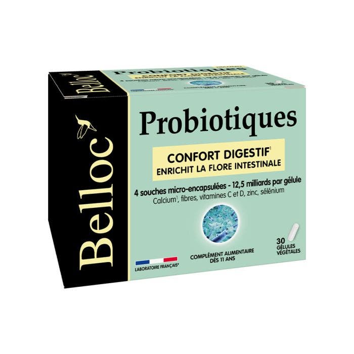 Probiotiques Confort Digestif x30 gélules végétales Belloc