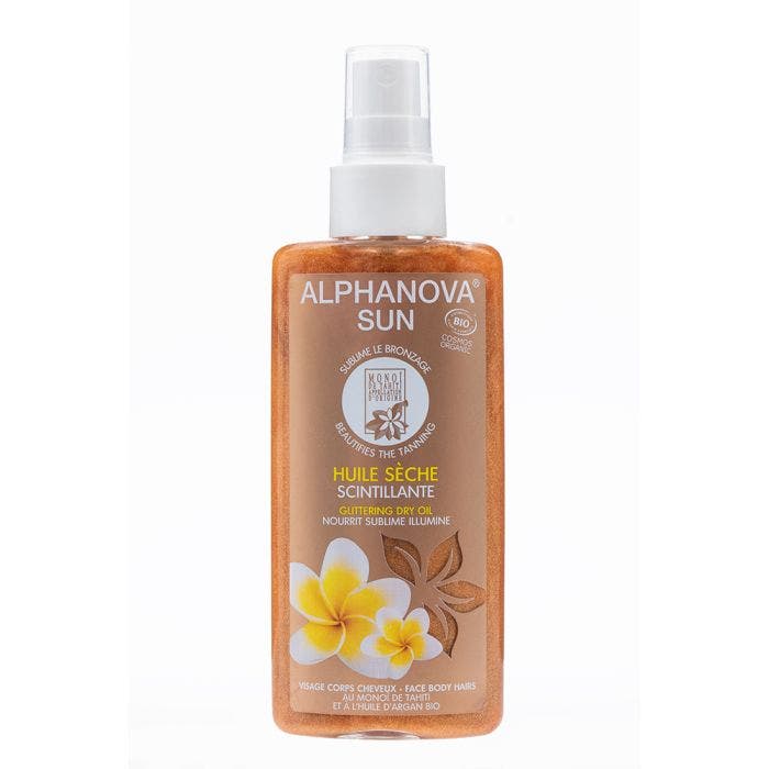 Sun Huile Scintillante Monoi De Tahiti Et Huile D'argan Bio 125ml Alphanova