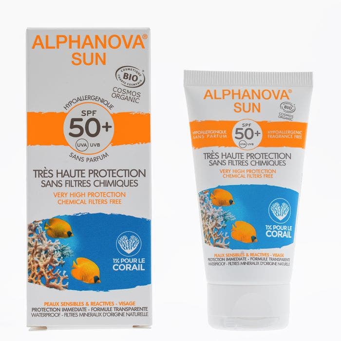 Sun Creme Solaire Hypoallergenique Spf50+ Bio 50g Alphanova