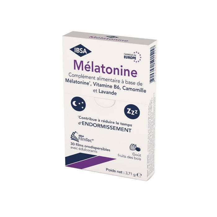 Mélatonine 30 Films Orodispersibles FilmTec Goût Fruits des Bois Ibsa Pharma