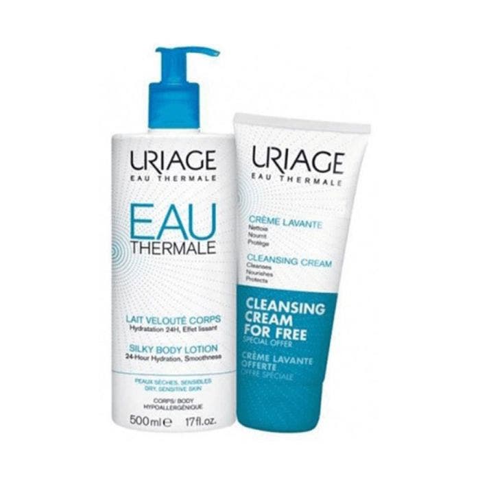 Lait velouté corps Hydratation 24H Effet lissant + Crème lavante offerte 500ml Eau thermale et Hydratation Uriage