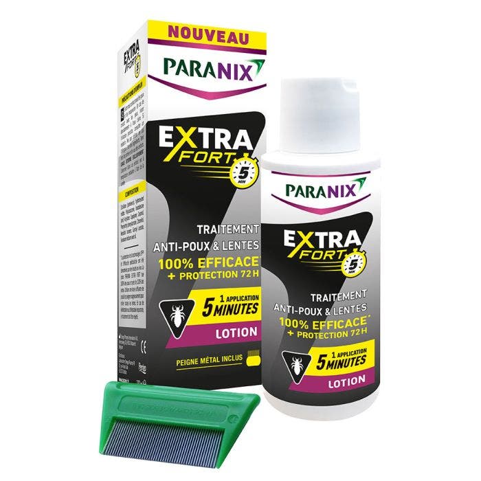 Extra Fort Lotion Anti Poux et Lentes 100ml + peigne inclus Paranix