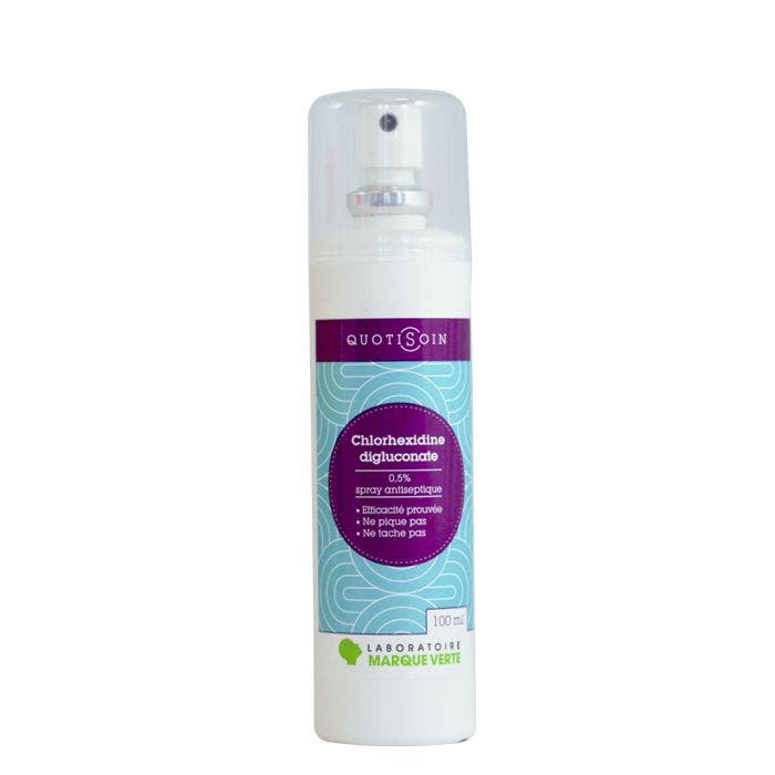 Chlorhexidine digluconate 0,5% spray antiseptique 100ML Quotisoin Marque Verte