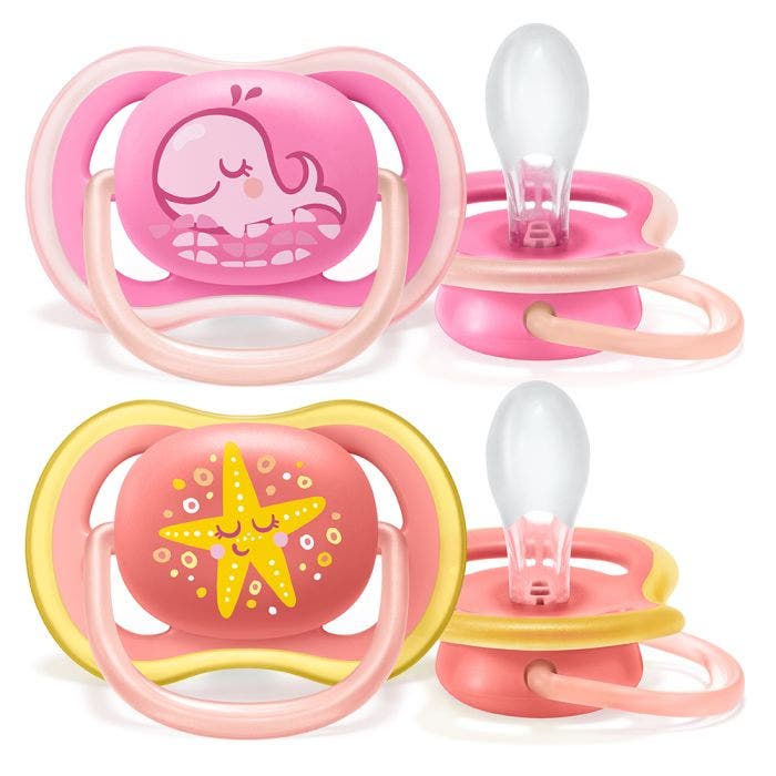 Sucette Orthodontique Baleine/Etoile x2 Ultra-Air 6 à 18 Mois Avent