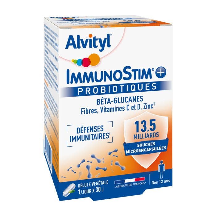 Immunostim+ 30 gélules végétales Probiotiques Alvityl