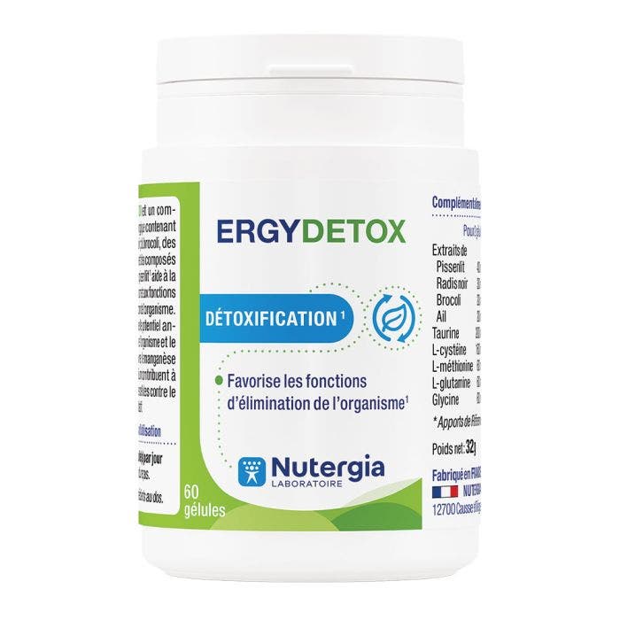 Ergydetox 60 Gélules Détoxification Nutergia