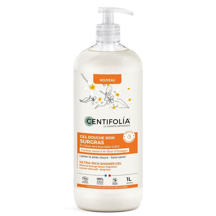 Gel Douche Surgras Bio Fleur D'oranger 1l Centifolia
