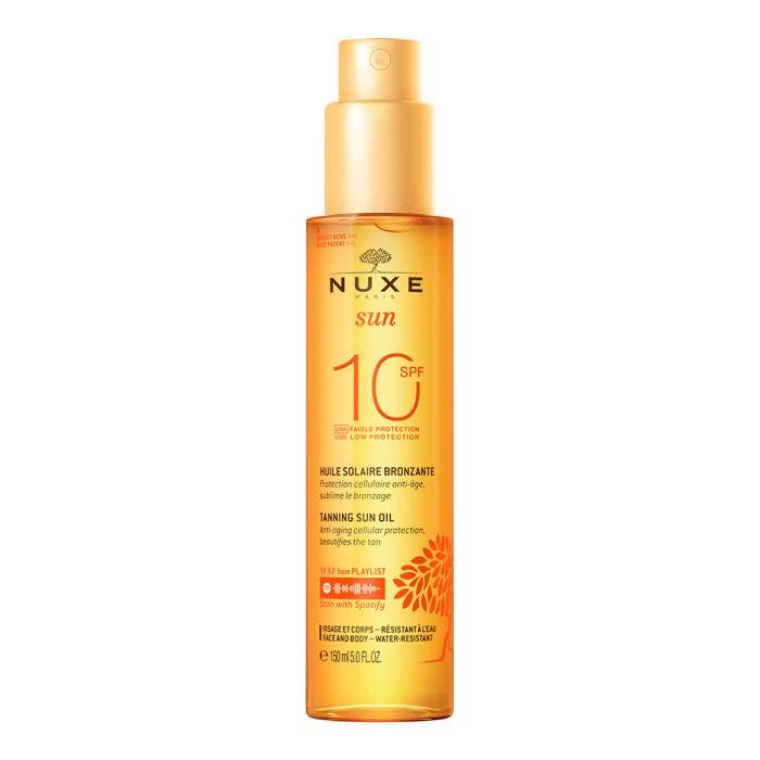 Huile Bronzante Anti-age Faible Protection Spf10 150ml Sun Visage Et Corps Nuxe