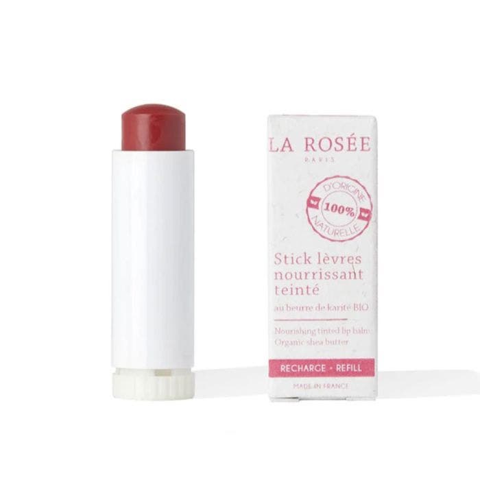 Recharge Stick Lèvres Nourrissant Teinté Framboise Rechargeable 4.5g Au beurre de karité Bio LA ROSÉE