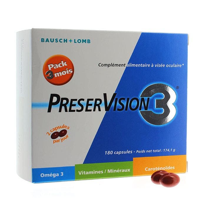 Visee Oculaire 180 Capsules Preservision 3 Bausch&Lomb