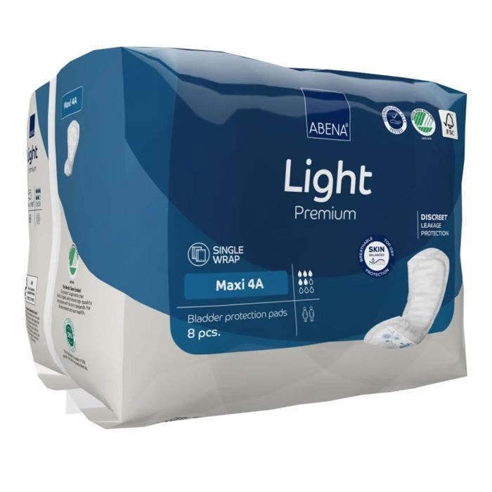 Protection Adhésive Femme 5G 16x42cm x8 Light Maxi 4A Incontinence Modérée Abena