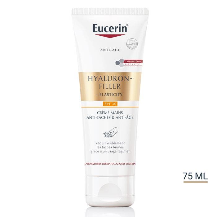 Crème Mains Anti-taches & Anti-âge 75ml Hyaluron-Filler + Elasticity Eucerin