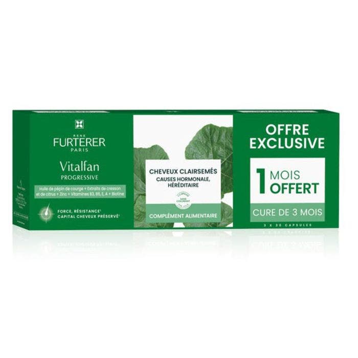 Progressive Cheveux Clairsemés 3x30 Capsules Vitalfan René Furterer