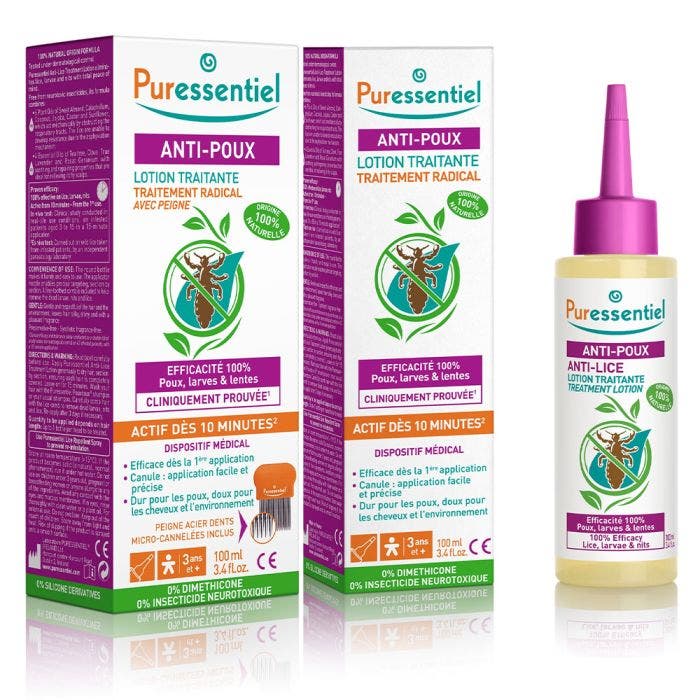 Lotion Traitante Avec Peigne 2x100ml Puressentiel