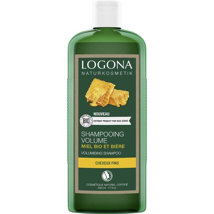 Shampooing volume bière et miel bio 500ml Logona