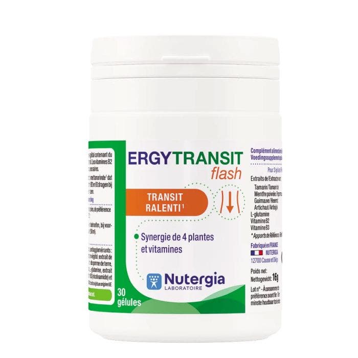 Ergytransit Flash 30 Gélules Transit Ralenti Nutergia