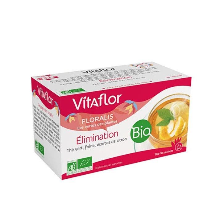 Tisane élimination Bio 18 sachets Floralis Goût agrumes Vitaflor