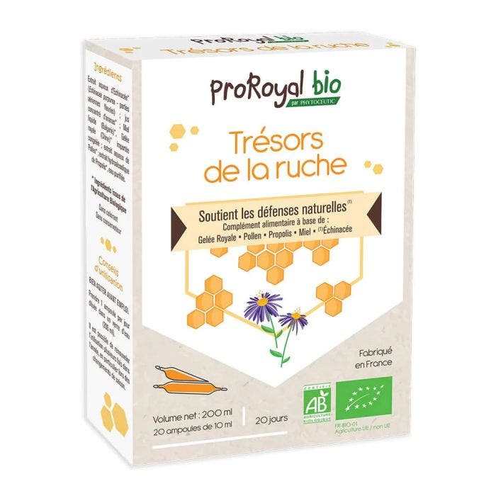 Trésors de la ruche 20 Ampoules ProRoyal Soutien les défenses naturelles Phytoceutic