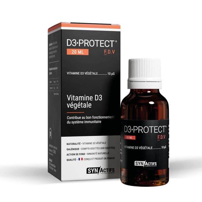 D3 Protect 20ml Vitamine D3 végétale Synactifs