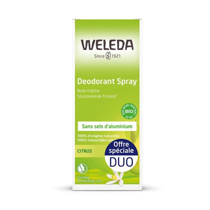 Déodorant Efficacite 24h 2x100ml Citrus Weleda