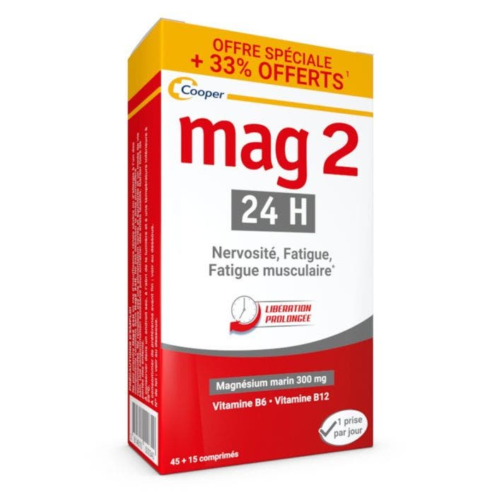 24h Magnesium Marin 45 + 15 Comprimes Mag 2