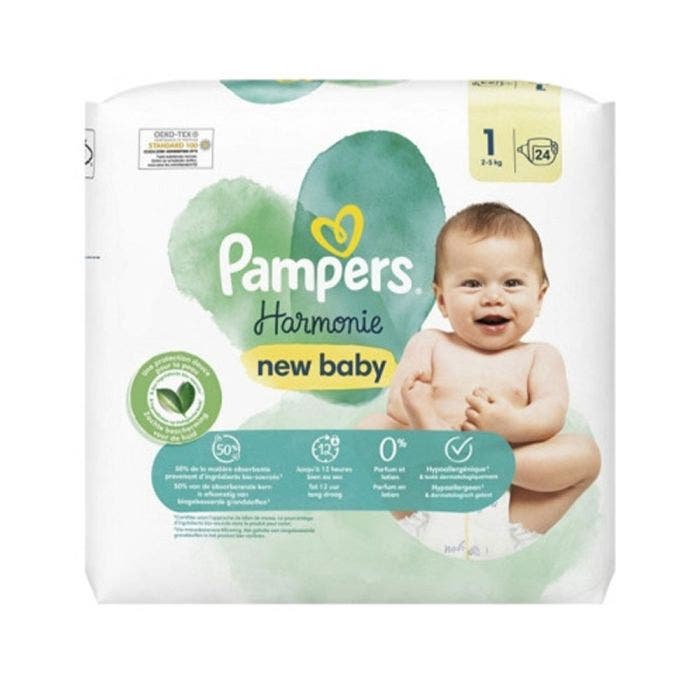 Couches x24 Harmonie Taille 1 2 à 5Kg Pampers