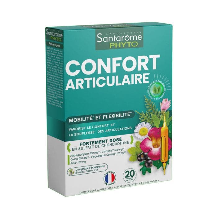 Confort Articulaire 20 Ampoules Phyto 200ml Santarome