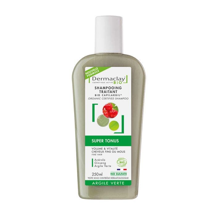 Shampooing traitant Bio 250ml Cheveux fins Tonus Argile Verte Dermaclay
