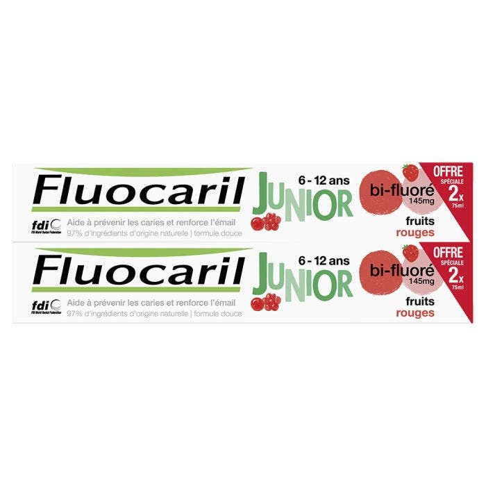 Dentifrice Junior Fruits Rouges 2x75ml 6-12 Ans Fluocaril