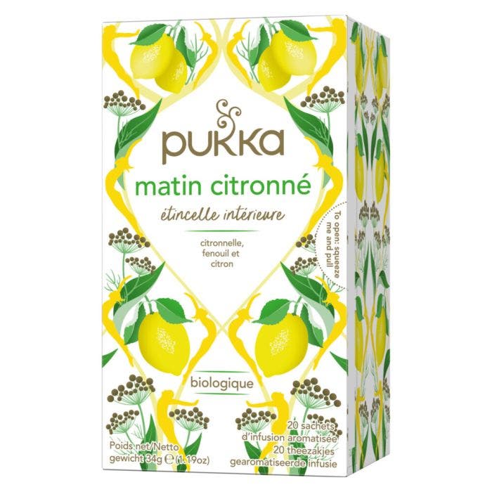 Infusion Bio Matin citronné 20 sachets Pukka