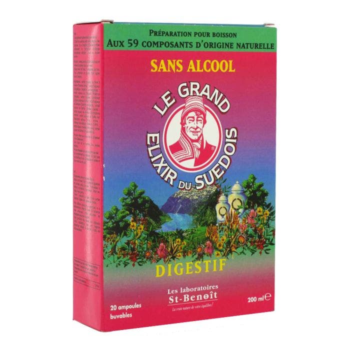 Le Grand Elixir Du Suedois Digestif Sans Alcool 20 Ampoules Buvables Saint Benoit