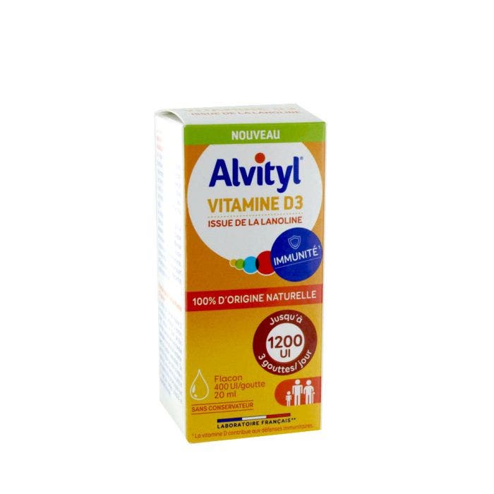 Vitamine D3 issue de la lanoline 100% naturelle 20ml Alvityl
