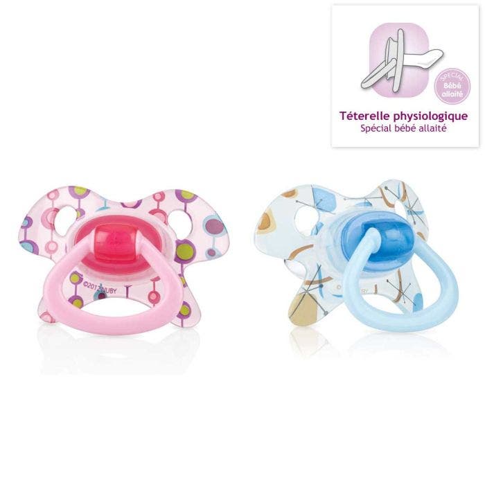 Sucette Orthodentique En Silicone Collection Geo 0-6mois Nuby