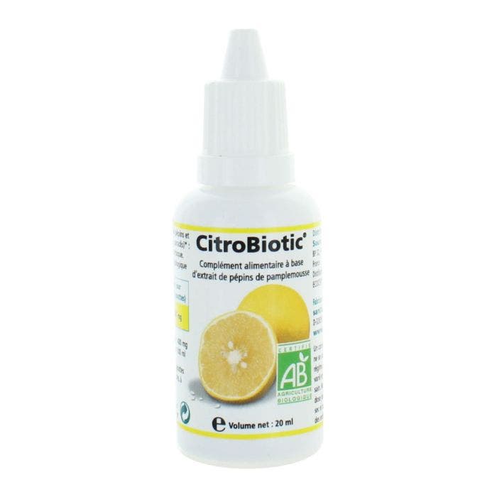 Extrait De Pepins De Pamplemousse Avec Vitamine C Bio 20ml Citrobiotic