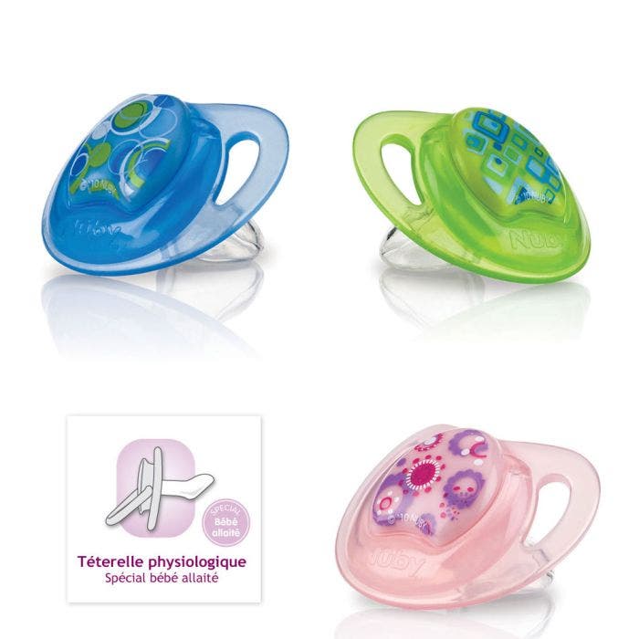 NUBY SUCETTE ORTHODONTIQUE  EN SILICONE COLLECTION PRISM 18 MOIS ET PLUS
