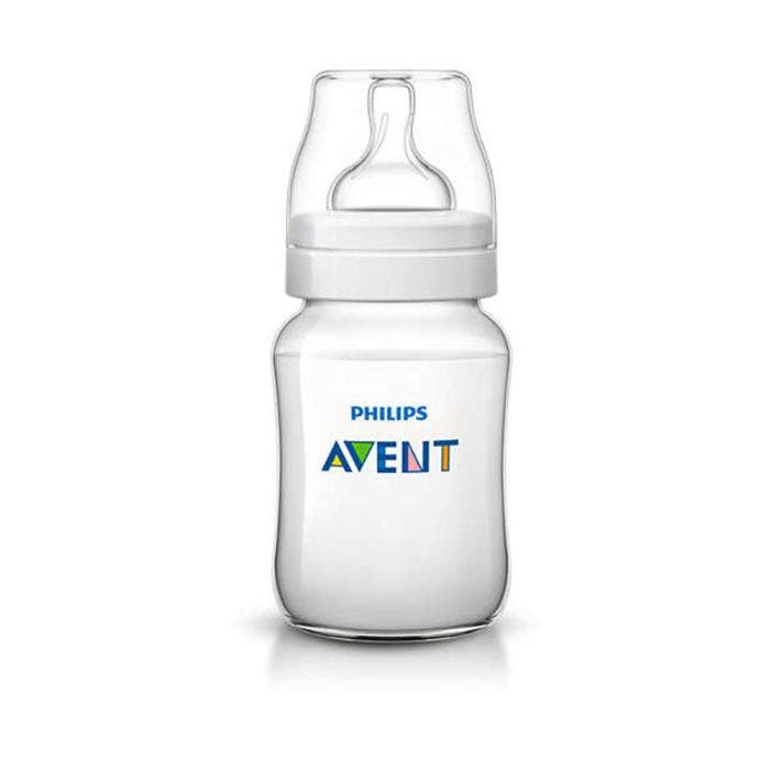 Biberon Pp Tetine Silicone Debit Lent 2 Trous 260ml Classic+ 1 Mois Et Plus Avent