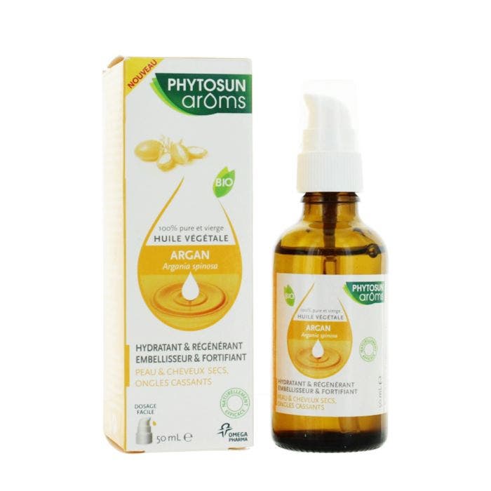 Huile Vegetale Argan Peaux Et Cheveux Secs Bio 50ml Phytosun Aroms