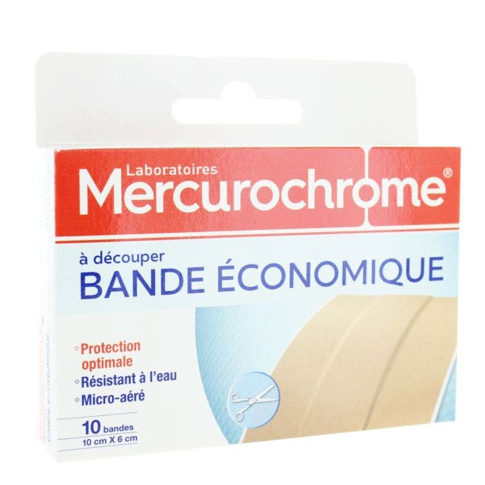 Pansement Bande Economique 10 Bandes Mercurochrome