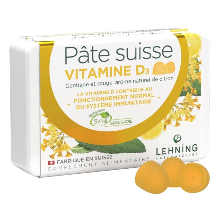 Pâte Suisse Vitamine D3 x40 gommes Lehning