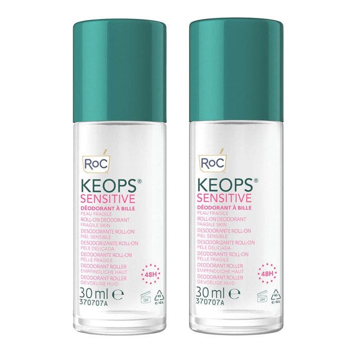 Déodorant à bille 2x30ml Keops peau fragile Roc