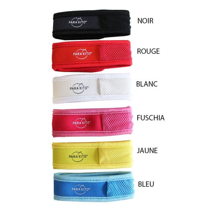Bracelet Repulsif Anti-moustique Ajustable x1 + 2 Recharges Couleur Unie Para Kito
