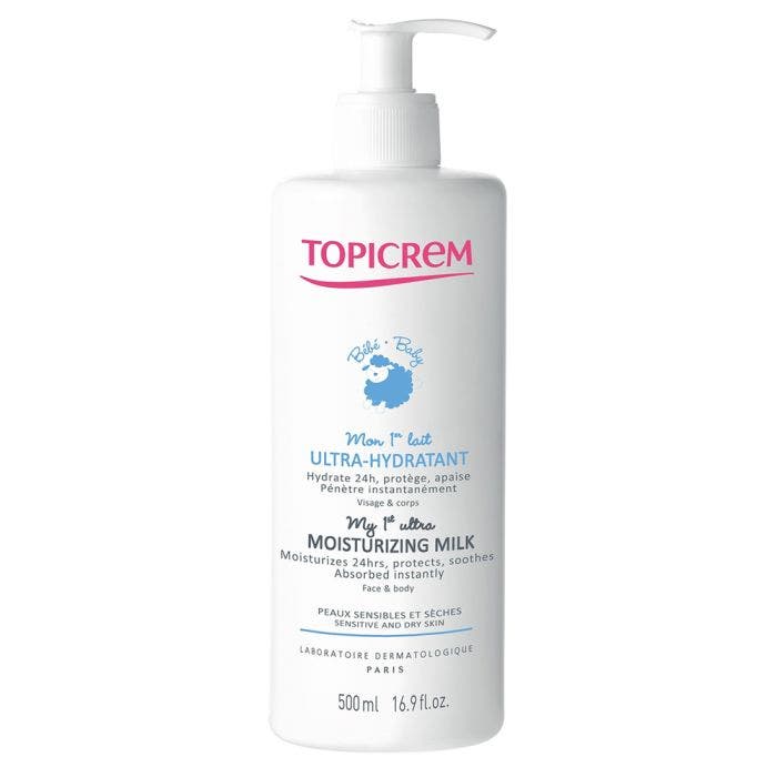 Mon 1er Lait Ultra Hydratant Visage Et Corps 500ml Bébé Peaux Sensibles Et Seches Topicrem