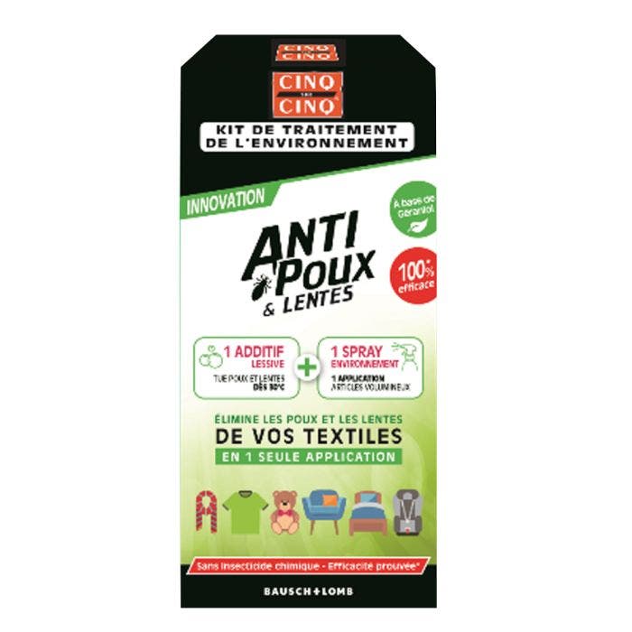 Kit De Traitement De L'environnement Anti-poux & Lentes Cinq Sur Cinq