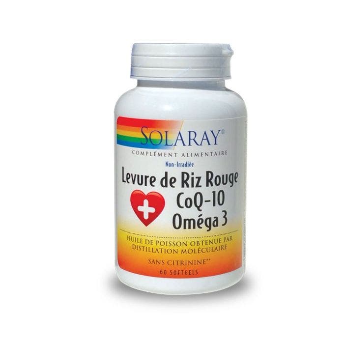 Levure De Riz Rouge Coq-10 Omega 3 - 60 Capsules Solaray